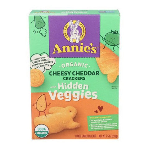 Annie's Homegrown, Organic Cheesy Cheddar Crackers With Hidden Veggies, 7.5 Oz (Case Of 12) Annie's Homegrown