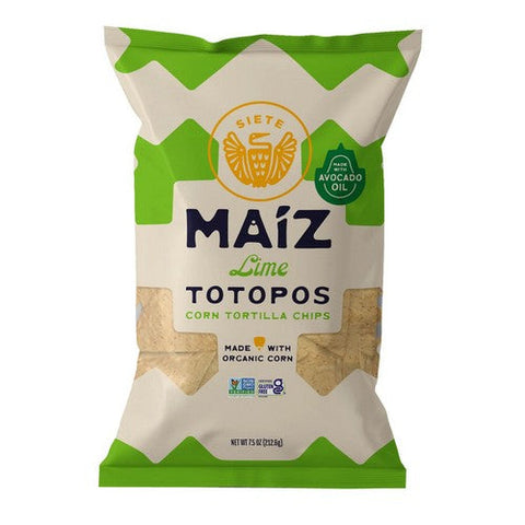 Siete, Maiz Lime Totopos Corn Tortilla Chips, 7.5 Oz (Case Of 6) Siete