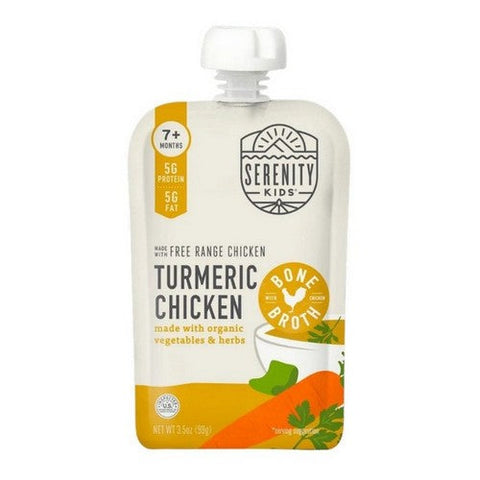 Serenity Kids, Turmeric Chicken Bone Broth Pouch, 3.5 Oz(Case Of 6) Serenity Kids