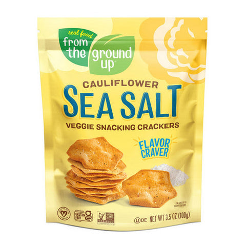 From The Ground Up, Cauliflower Snacking Crackers Sea Salt, 3.5 Oz(Case Of 6) From The Ground Up