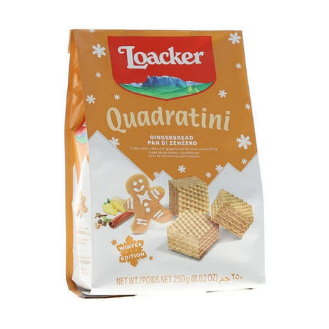 Loacker, Quadratini Ginger Bread Wafer Cookies, 8.82 Oz(Case Of 6) Loacker