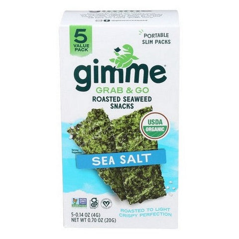 Gimme, Grab And Go Sea Salt Seaweed, 0.7 Oz(Case Of 6) Gimme