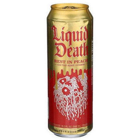 Liquid Death, Rest in Peach Tea, 19.2 Oz(Case Of 12) Liquid Death