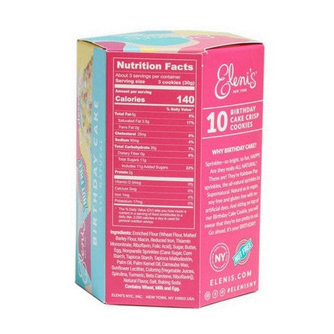 Elenis Cookies, Birthday Cake Cookies Box, 3.5 Oz(Case Of 6) Elenis Cookies