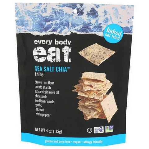 Every Body Eat, Sea Salt Chia Thins, 4 Oz(Case Of 6) Every Body Eat