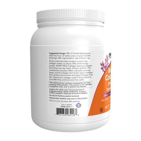 Now Foods, Multi Collagen Protein Types I, II & III Powder Unflavored, 16 Oz Now Foods
