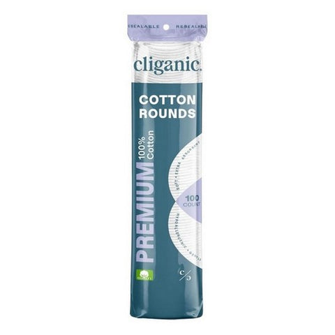 Cliganic, Premium Cotton Rounds, 100 Count Cliganic