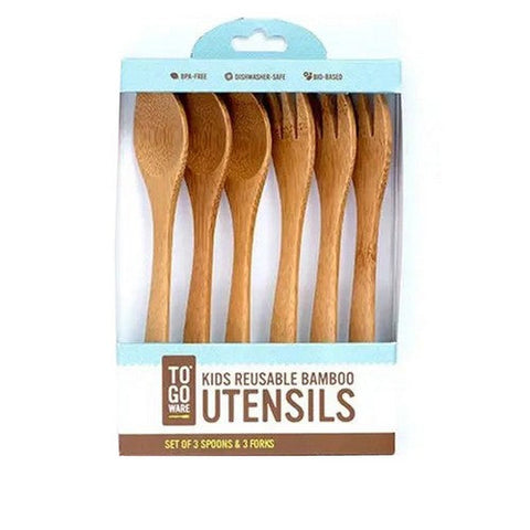 To-Go Ware, Reusable Bamboo Kids Utensils Forks, 6 Count To-Go Ware
