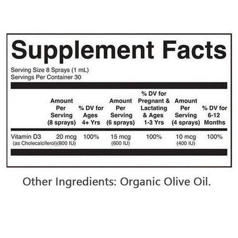 MaryRuth's, Organic Vegan Vitamin D3 Liquid Spray Unflavored, 1 Oz MaryRuth's