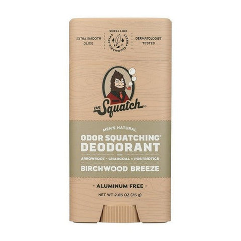 Dr. Squatch, Men'S Natural Deodorant Stick Aluminum Free Birchwood Breeze, 2.65 Oz Dr. Squatch