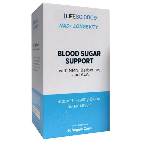 1Lifescience, NAD Plus Blood Sugar Support NMN Berberine ALA, 60 Vegan Capsules 1Lifescience