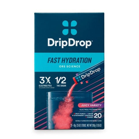 Dripdrop, Drink Mix Dehydration Relief 4 Flavors, 20 Count Dripdrop