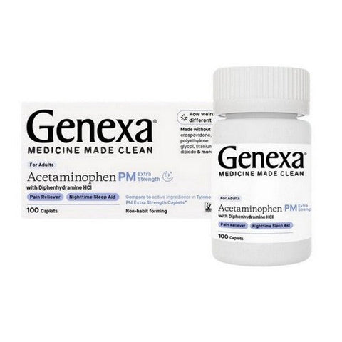 Genexa, Acetaminophen PM Extra Strength, 100 Count Genexa