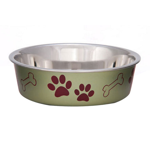 Loving Pets, Loving Pets Metallic Dog Bowl, Artichoke,  Large Loving Pets