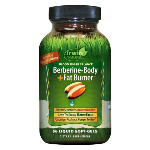 Irwin Naturals, Blood Sugar Balance Berberine Body + Fat Burner, 56 Softgels