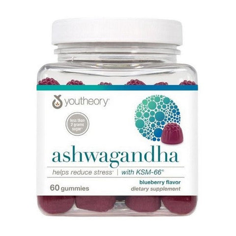 Youtheory, Ashwagandha Gummy, Blueberry 60 Count