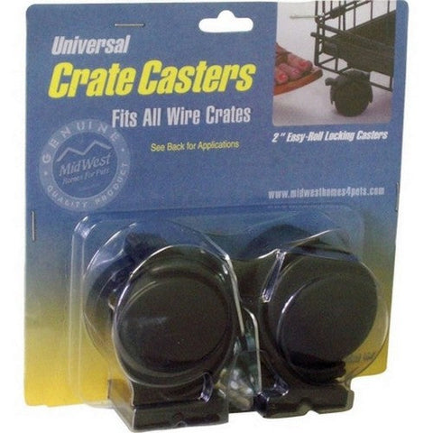 Midwest Homes, Dog Crate Casters, 2 Pack,Black Midwest Homes