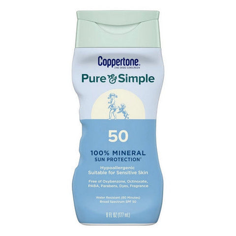 Pure And Simple Mineral Sunscreen Lotion Spf 50 6 Oz by Coppertone