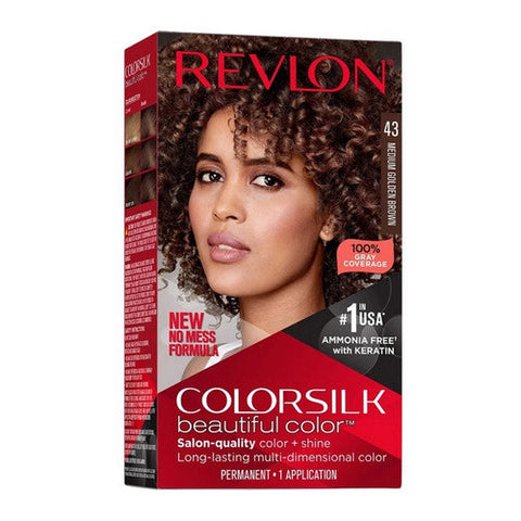 Revlon, Colorsilk Permanent Hair Color 43 Medium Golden Brown, 1 Count Revlon