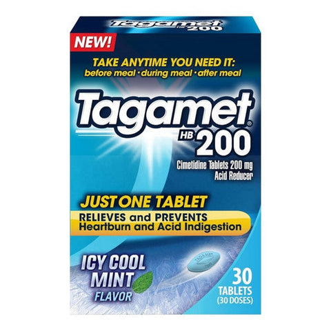 Tagamet, Hb 200 Cimetidine Acid Reducer Icy Cool Mint, 200 Mg, 30 Tablets Tagamet