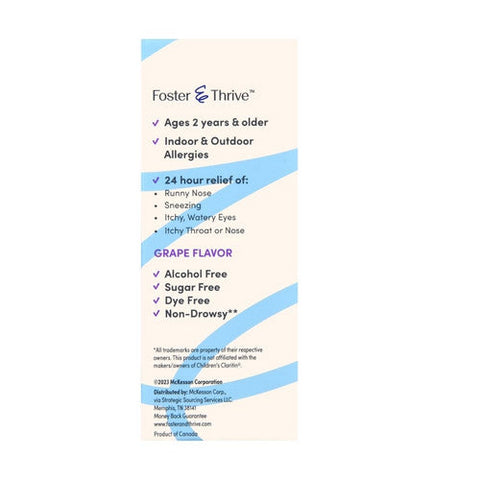 Foster And Thrive, Children's Allergy Loratadine Oral Solution, 4 Oz Foster And Thrive