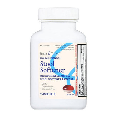 Foster And Thrive, Regular Strength Stool Softener, 100 Mg, 250 Softgels Foster And Thrive