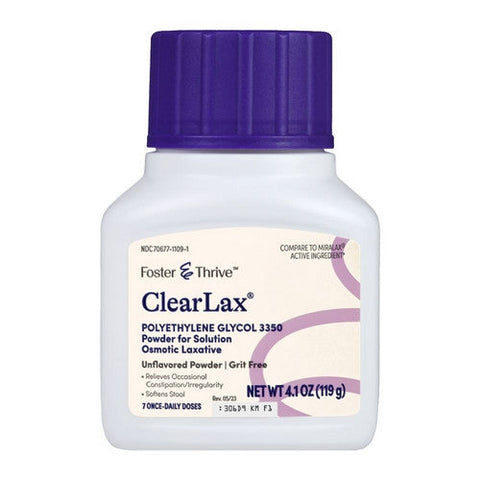 Foster And Thrive, Clearlax Polyethylene Glycol 3350 Powder, 4.1 Oz Foster And Thrive