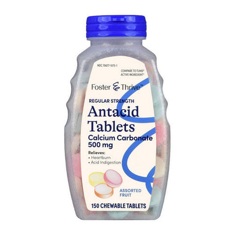 Foster And Thrive, Regular Strength Antacid Calcium Carbonate Chewable, 500 Mg, 150 Tabs Foster And Thrive