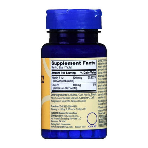 Foster And Thrive, Vitamin B-12 Quick Dissolve Sublingual Tablets Cherry, 5000 Mcg, 100 Tabs Foster And Thrive