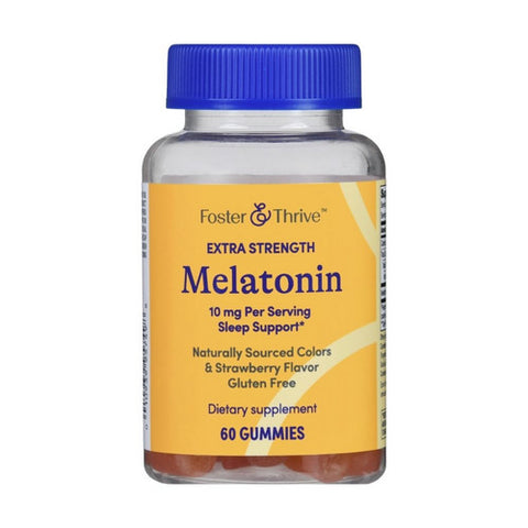 Foster And Thrive, Extra Strength Melatonin Gummies Strawberry, 10 Mg, 60 Count Foster And Thrive