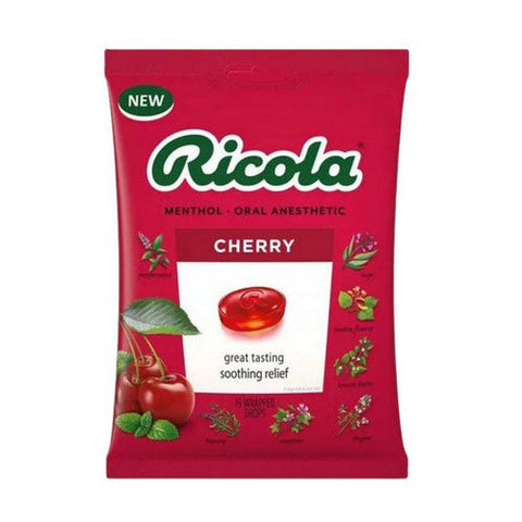 Ricola, Menthol Oral Anesthetic Drops Cherry, 19 Count Ricola