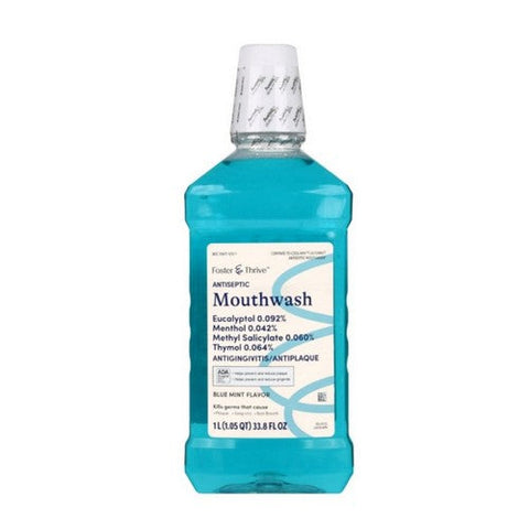 Foster And Thrive, Mouthwash Blue Mint, 33.8 Oz Foster And Thrive
