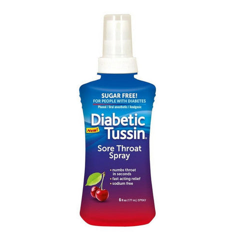 Diabetic Tussin, Sore Throat Spray Cherry, 6 Oz Diabetic Tussin