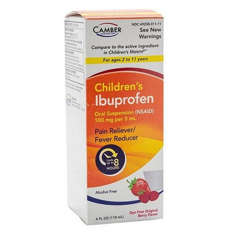 Camber, Children's Ibuprofen Suspension Berry, 100 Mg, 4 Oz Camber