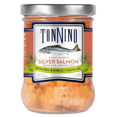 Tonnino, Silver Salmon Fillets Dill Garlic In Olive Oil, 6.3 Oz (Case Of 6) Tonnino