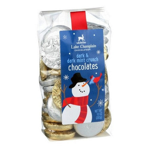 Lake Champlain, Dark and Dark Mint Crunch Winter Chocolate Coins, 10 Oz (Case Of 12) Lake Champlain