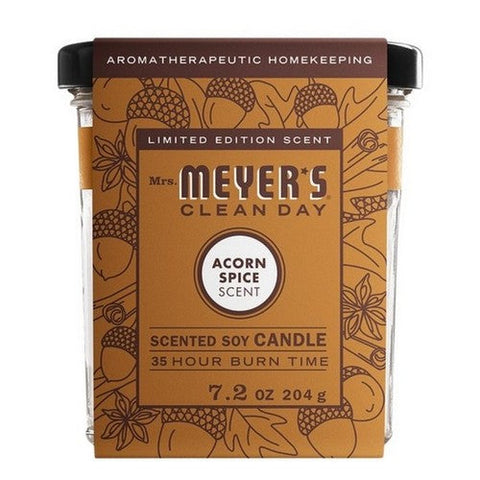 Mrs. Meyer's, Clean Day Soy Candle Acorn Spice, 7.2 Oz (Case Of 6) Mrs. Meyer's
