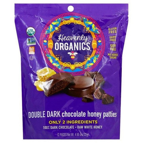 Heavenly Organics, Double Dark Chocolate Honey Patties, 4.66 Oz (Case Of 6) Heavenly Organics