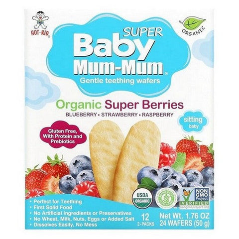 Hot Kid, Baby Mum Mum Organic Rice Rusks Super Berries, 1.76 Oz (Case Of 6) Hot Kid