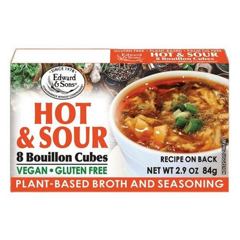 Edward And Sons, Hot And Sour Bouillon Cubes, 2.9 Oz (Case Of 12) Edward And Sons