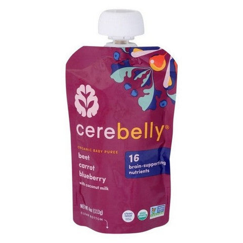 Cerebelly, Baby Puree Beet Carrot Blueberry, 4 Oz (Case Of 6) Cerebelly