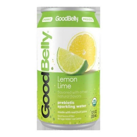Good Belly, Organic Prebiotic Sparkling Water Lemon Lime, 12 Oz X 4 Count (Case Of 6) Good Belly