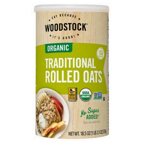 Woodstock, Organic Traditional Rolled Oats, 8.5 Oz (Case Of 6) Woodstock