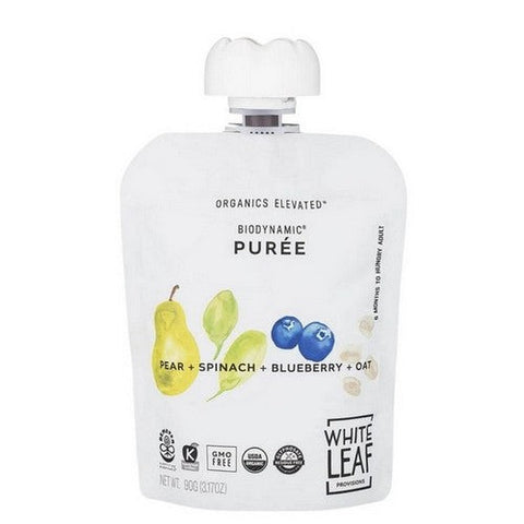 White Leaf Provisions, Pear Spinach Blueberry Oat, 3.17 Oz (Case Of 6) White Leaf Provisions