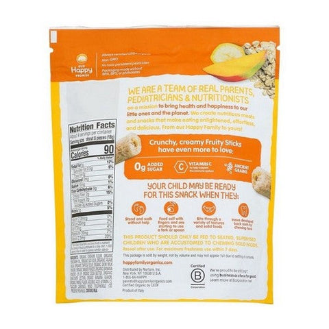 Happy Tot, Organics Fruity Sticks Banana, Mango And Oat, 2.54 Oz (Case Of 6) Happy Tot