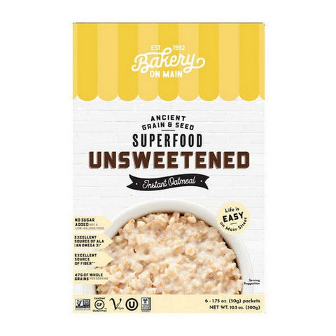 Bakery On Main, Instant Oatmeal Gluten Free Unsweetened, 10.5 Oz (Case Of 6) Bakery On Main