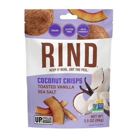 Rind, Toasted Vanilla Sea Salt Coconut Crisps, 3.5 Oz (Case Of 6) Rind