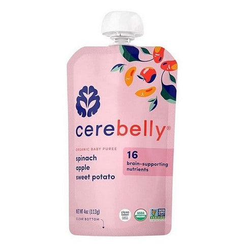 Cerebelly, Baby And Toddler Puree Spinach Apple Sweet Potato, 4 Oz (Case Of 6) Cerebelly