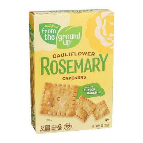 From The Ground Up, Cauliflower Rosemary Crackers, 4 Oz (Case Of 6) From The Ground Up
