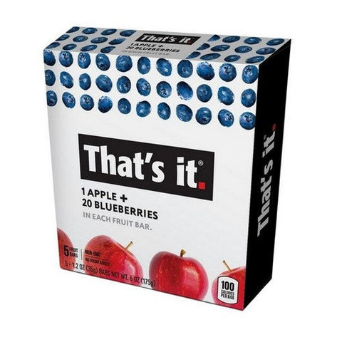That's It, Fruit Bar Apple And Blueberry, 1.2 Oz X 5 Count (Case Of 6) That's It